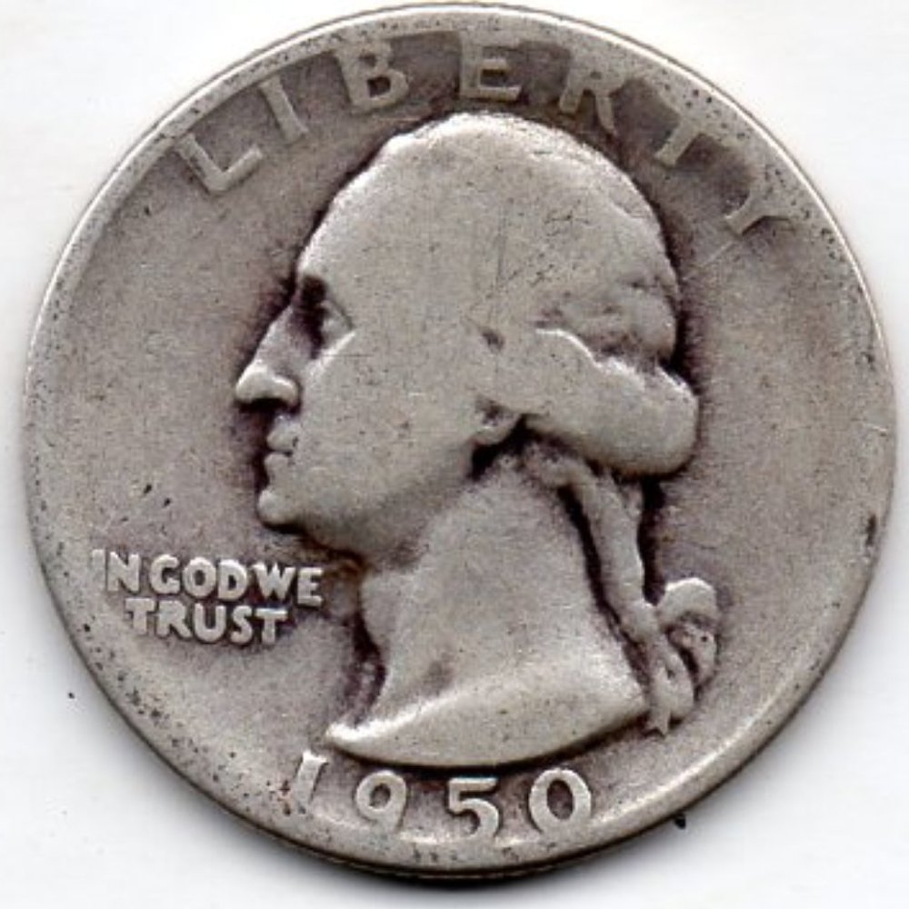 Estate Find - 1950 D Silver (90%) Washington Quarter High Grade Condition